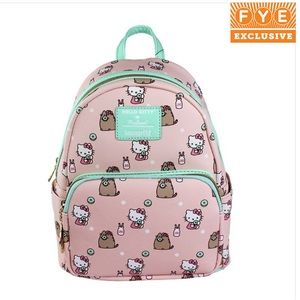 NWT Hello Kitty Pusheen Loungefly Mint Green Pastel Pink FYE Exclusive Backpack